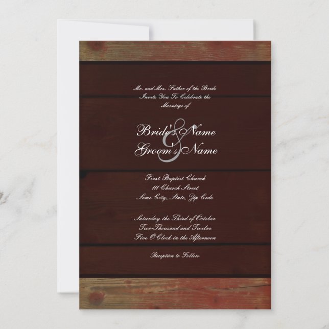 Invitation Mariage campagnard (Devant)