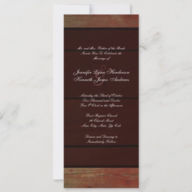 Invitation Mariage campagnard (Devant)