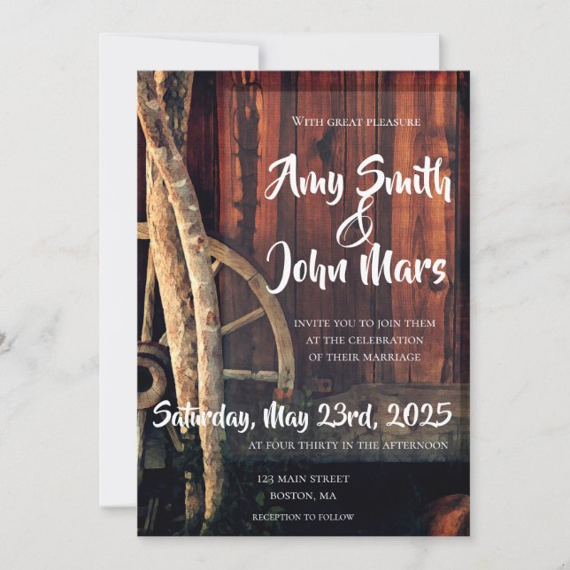 Invitation Mariage campagnard (Devant)
