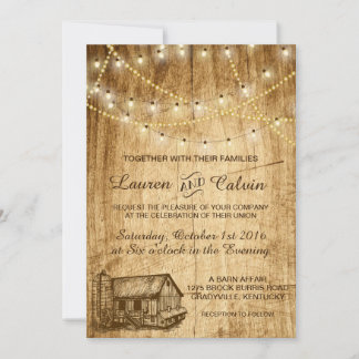 Invitation mariage campagnard avec Grange et Silo