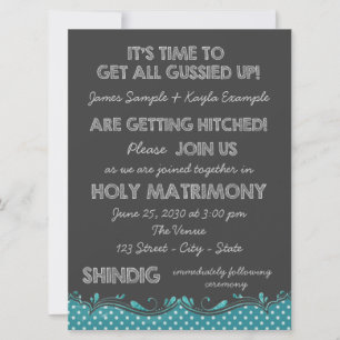 Invitation Mariage campagnard de charbon et de tableau noir T
