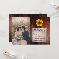 Mariage campagnard de tournesol rustique RSVP