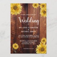Mariage campagnard de tournesols en bois rustique
