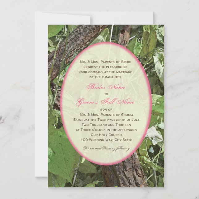 Invitation Mariage campagnard des bois (Devant)
