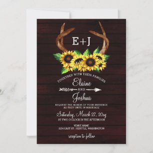 Invitation Mariage campagnard des Tournesols de Bourgogne