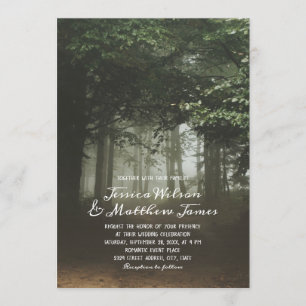 Invitation Mariage campagnard d'été des arbres verts de la fo