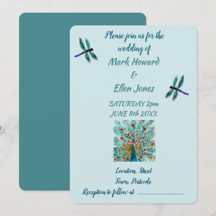 Invitation Mariage campagnard Emerald Green Turquoise