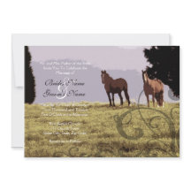 Invitation Mariage campagnard équestre