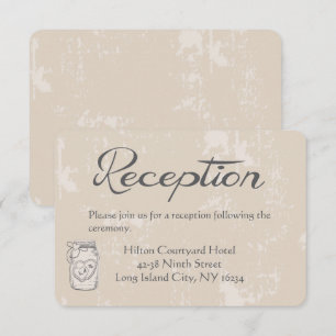 Invitation Mariage Campagnard Jar Mason Cœurs Tanné Réception