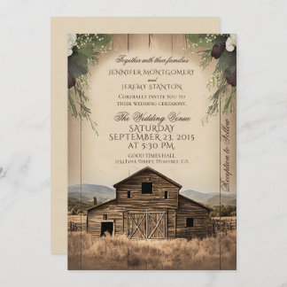 Invitation Mariage campagnard rustique