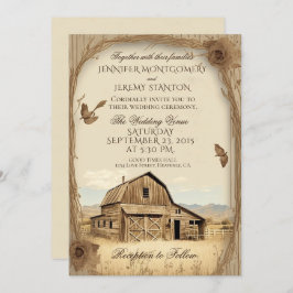 Invitation Mariage campagnard rustique