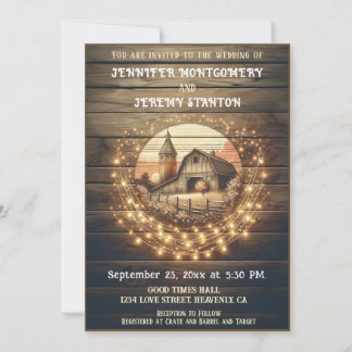 Invitation Mariage campagnard rustique