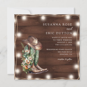 Invitation Mariage campagnard rustique