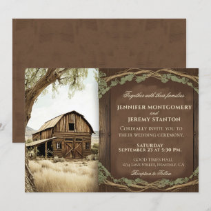 Invitation Mariage campagnard rustique