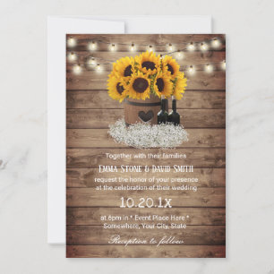 Invitation Mariage campagnard rustique en tonneau de tourneso