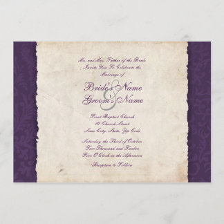 Invitation Mariage campagnard violet