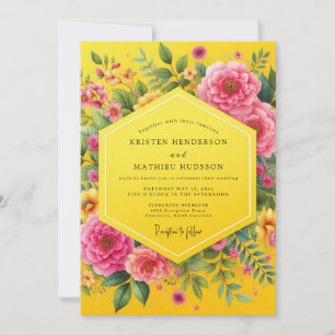 Invitation Mariage Canary Magenta Gras