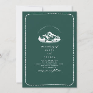 Invitation Mariage canoë Mountain Lake