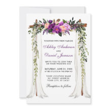 Mariage Canopy Aquarelle Purple Floral