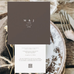 Invitation Mariage Carré Brown élégant et moderne simple