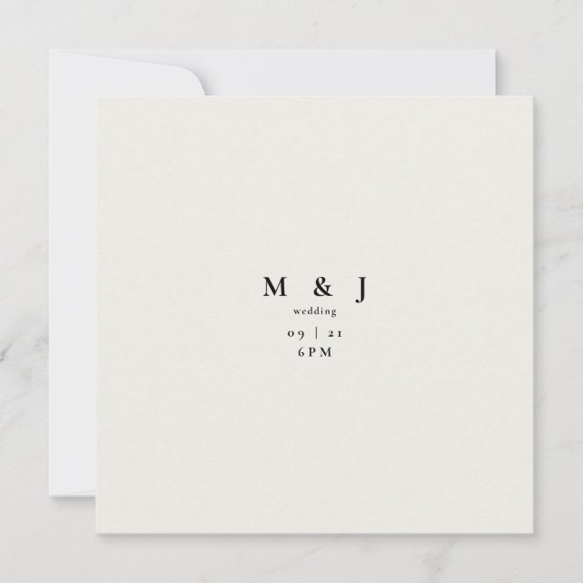 Invitation Mariage Carré design élégant et simple (Devant)
