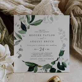 Invitation Mariage Carré Emerald Greenery