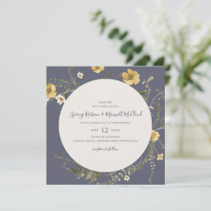 Invitation Mariage Carré Fleur sauvage de printemps
