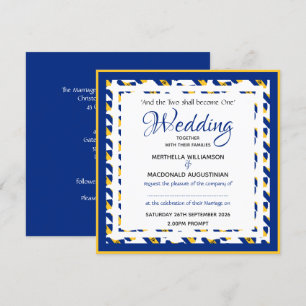Invitation Mariage Carré patriotique personnalisé BARBADOS