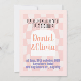 Invitation Mariage Carré rose