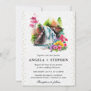 Invitation Mariage Cascade de Printemps Floral Aquarelle