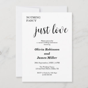 Invitation Mariage Casual Blanc Rien de Fantaisie Juste Amour