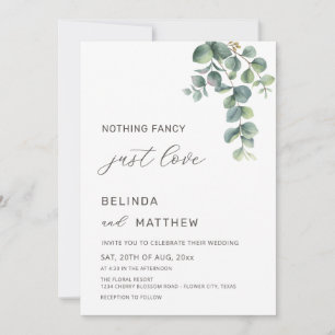 Invitation Mariage Casual Fleurs Aquarelle Feuillage