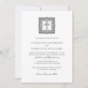Invitation Mariage catholique élégant et simple avec écriture