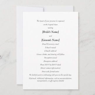Invitation Mariage Catholique | La Mariée et le Marié Organis