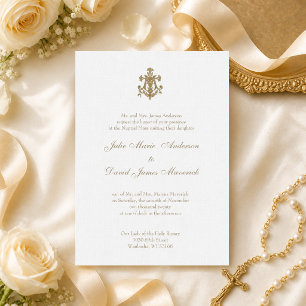 Invitation Mariage catholique religieux or