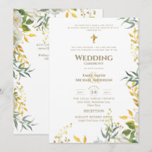 Mariage Catholique Tout-en-1 Blanc Or Végétal