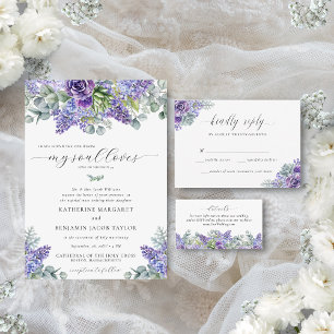 Invitation Mariage catholique traditionnel fleuri Katherine