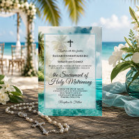 Mariage Catholique Tropical de Plage à l'Aquarelle