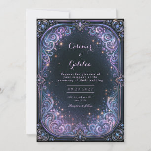 Invitation Mariage céleste au lavande de minuit