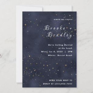 Invitation Mariage céleste de la chute d'étoiles de minuit
