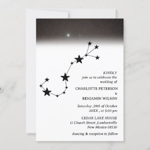 Invitation Mariage céleste de nuit étoilée de constellation