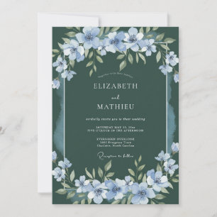 Invitation Mariage Céleste de Printemps Vert Chasseur