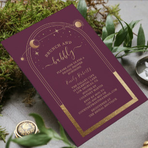 Invitation Mariage céleste Gold Plum Shower Mystique
