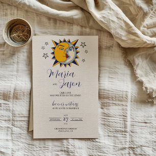 Invitation Mariage céleste mystique de la lune de soleil mexi