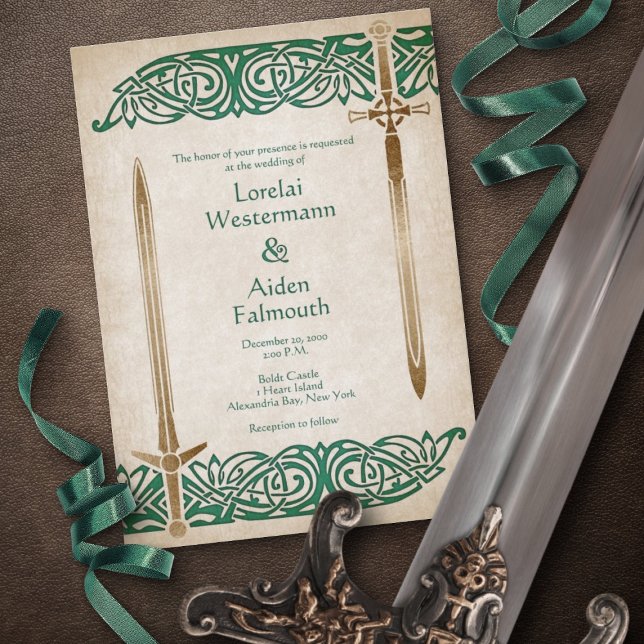 Invitation Mariage Celtique Epées (Créateur téléchargé)