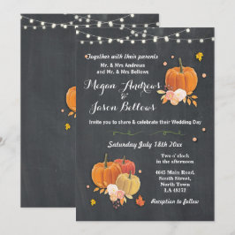 Invitation Mariage Chalk Rustic Citrouille Automne Automne In
