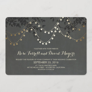 Invitation Mariage Chalkboard Gold Foil