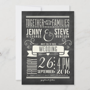 Invitation Mariage Chalkboard moderne