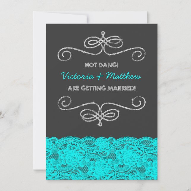 Invitation Mariage Chalkboard Vintage Hot Dang (Devant)