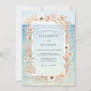 Invitation Mariage Champagne Azur Pampas Eucalyptus
